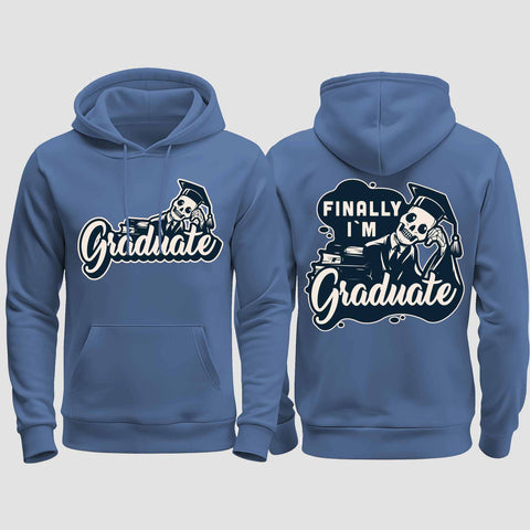 1059 "Finally" Abschluss regular College Hoodie beidseitig bedruckt