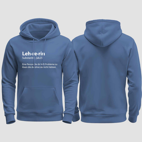 1050 "Lehrerin" Abschluss regular College Hoodie einseitig bedruckt