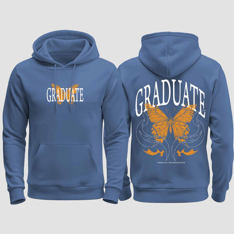 1052 "Graduate" Abschluss / Abi regular College Hoodie beidseitig bedruckt