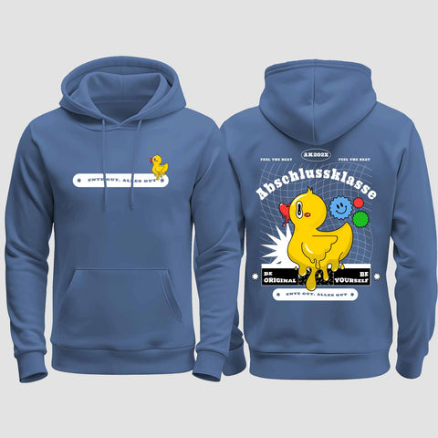 1053 "Ente gut, alles gut" Abschluss regular College Hoodie beidseitig bedruckt