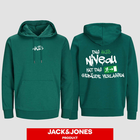 1035 "Das Niveau" Abschluss Hoodie by Jack&Jones beidseitig bedruckt