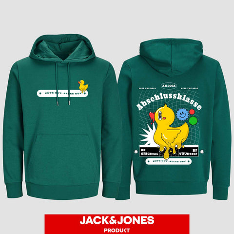 1053 "Ente gut, alles gut"  Abschluss Hoodie by Jack&Jones beidseitig bedruckt