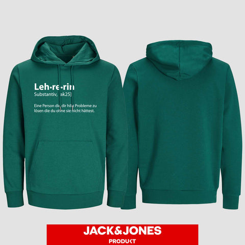 1050 "Definition Lehrerin" Abschluss Hoodie by Jack&Jones einseitig bedruckt