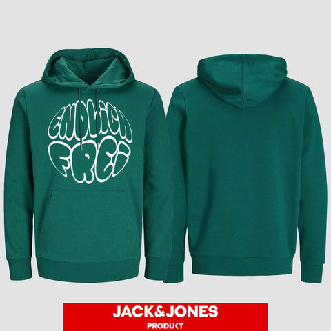 1034 "Endlich frei" Abschluss / ABI Hoodie by Jack&Jones einseitig bedruckt