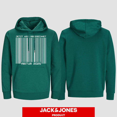 1025 "Barcode" ABI Hoodie by Jack&Jones einseitig bedruckt