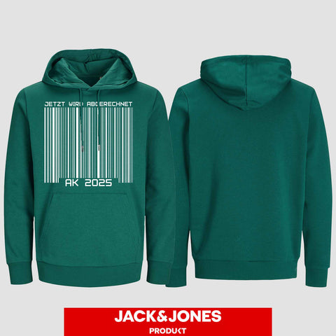 1026 "Barcode" Abschluss Hoodie by Jack&Jones einseitig bedruckt