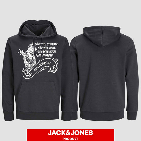 1048 "Säufste" Abschluss Hoodie by Jack&Jones einseitig bedruckt