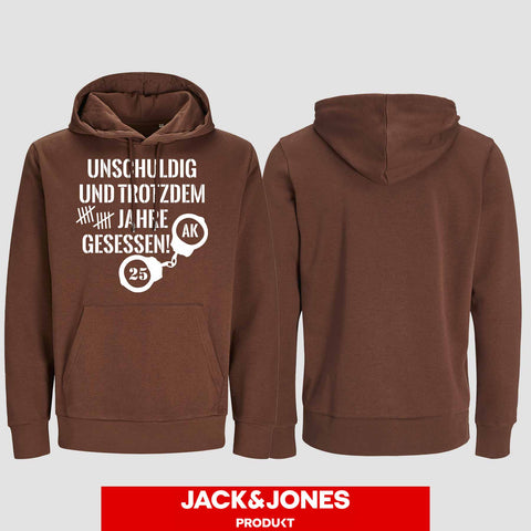 1008 "Unschuldig gesessen" Abschluss Hoodie by Jack&Jones einseitig bedruckt