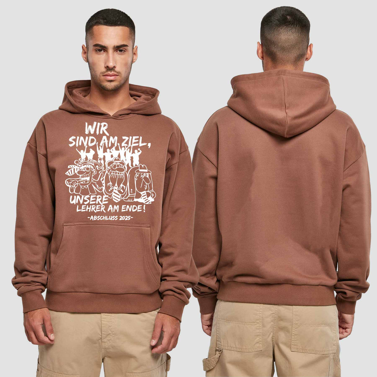 1044 "Lehrer am Ende" Abschluss Premium Oversize Hoodie einseitig bedruckt