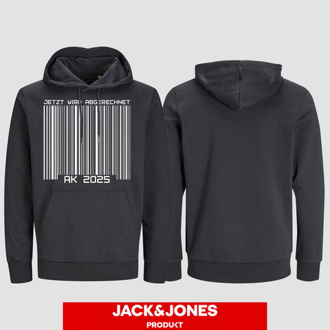 1026 "Barcode" Abschluss Hoodie by Jack&Jones einseitig bedruckt