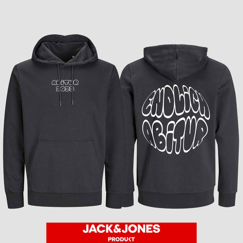 1037 "Endlich Abitur" Abi Hoodie by Jack&Jones beidseitig bedruckt