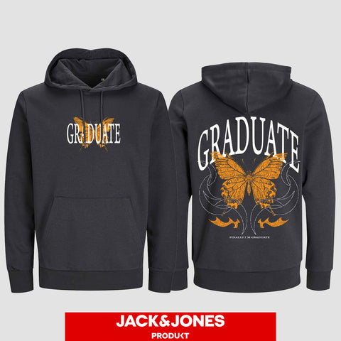 1052 "GRADUATE Schmetterling" ABI / Abschluss Hoodie by Jack&Jones beidseitig bedruckt