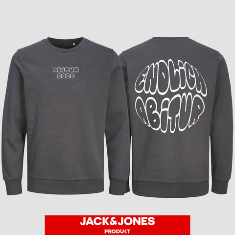1037 "Endlich frei" Abi Sweatshirt by Jack&Jones beidseitig bedruckt