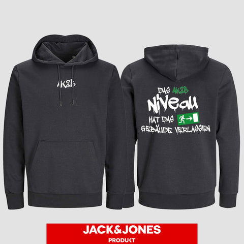 1035 "Das Niveau" Abschluss Hoodie by Jack&Jones beidseitig bedruckt