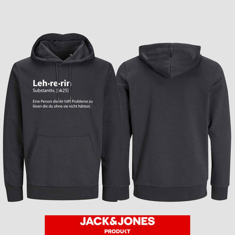 1050 "Definition Lehrerin" Abschluss Hoodie by Jack&Jones einseitig bedruckt