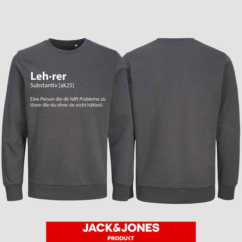 1049 "Definition Lehrer" Abschluss Sweatshirt by Jack&Jones einseitig bedruckt