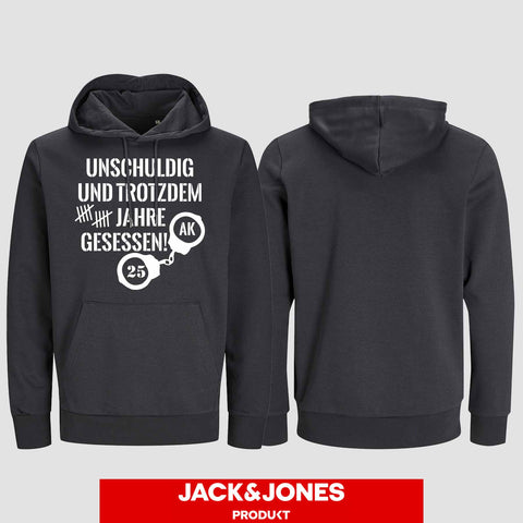 1008 "Unschuldig gesessen" Abschluss Hoodie by Jack&Jones einseitig bedruckt