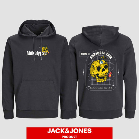 1056 "Abikalypse" ABI Hoodie by Jack&Jones beidseitig bedruckt