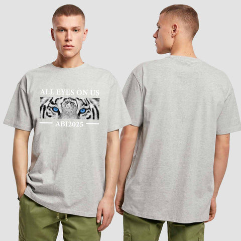 1021 "All Eyes on us - Tiger" Abi Oversize T-Shirt einseitig bedruckt