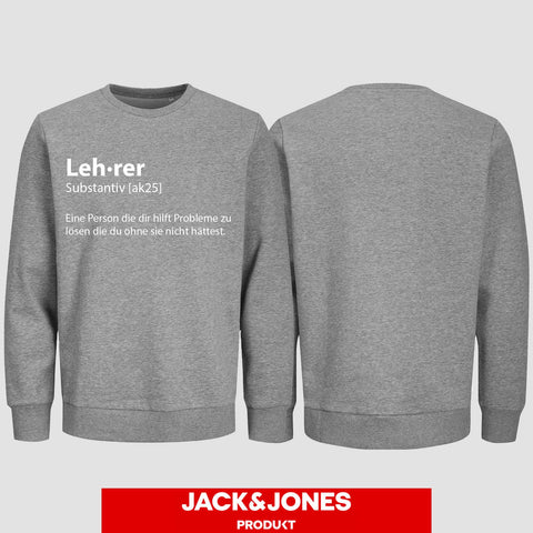 1049 "Definition Lehrer" Abschluss Sweatshirt by Jack&Jones einseitig bedruckt