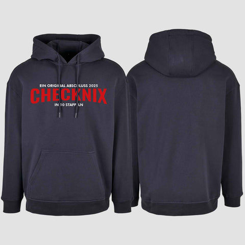 1029 "CHECKNIX" Abschluss Oversize Hoodie einseitig bedruckt