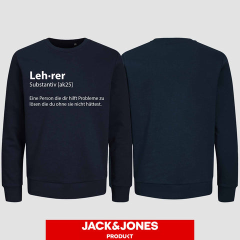 1049 "Definition Lehrer" Abschluss Sweatshirt by Jack&Jones einseitig bedruckt