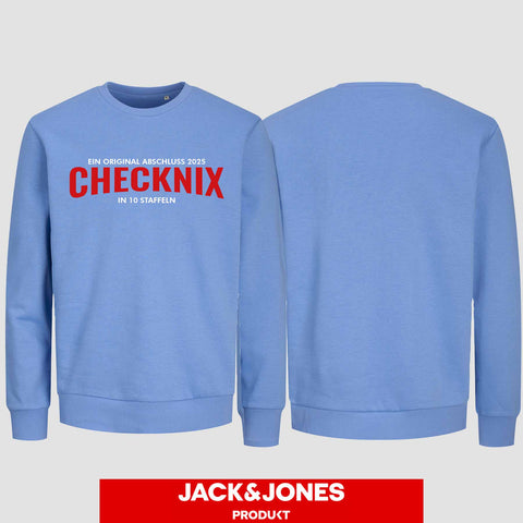 1029 "Checknix" Abschluss Sweatshirt by Jack&Jones einseitig bedruckt