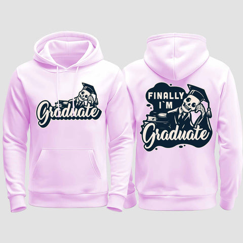 1059 "Finally" Abschluss regular College Hoodie beidseitig bedruckt