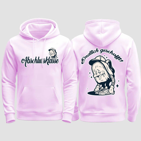 1058 "Endlich" Abschluss regular College Hoodie beidseitig bedruckt
