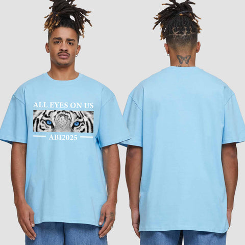 1021 "All Eyes on us - Tiger" Abi Oversize T-Shirt einseitig bedruckt