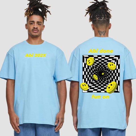 1054 "Abi done" Abi Oversize T-Shirt beidseitig bedruckt