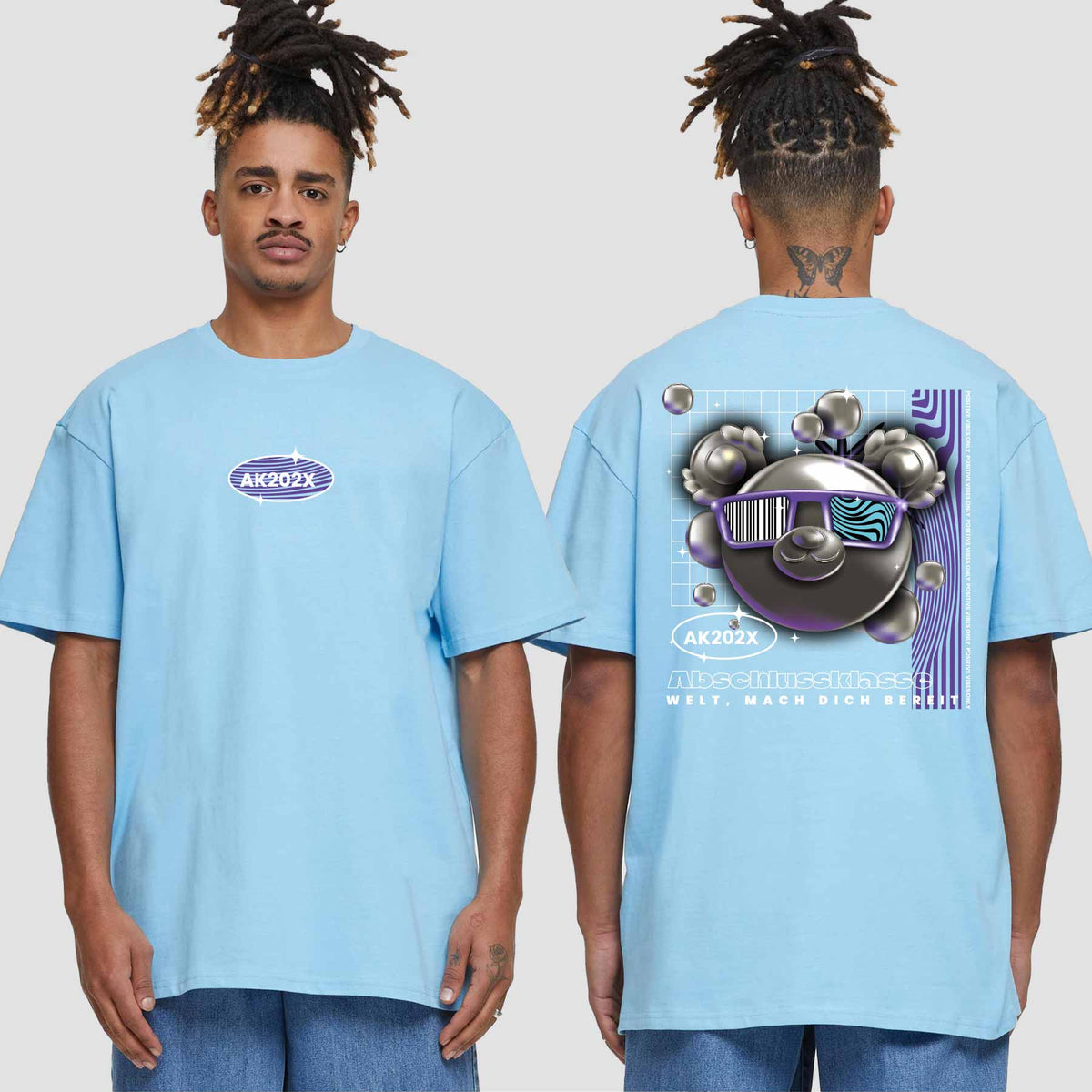 1055 "Welt, mach dich bereit" Abschluss  Oversize T-Shirt beidseitig bedruckt