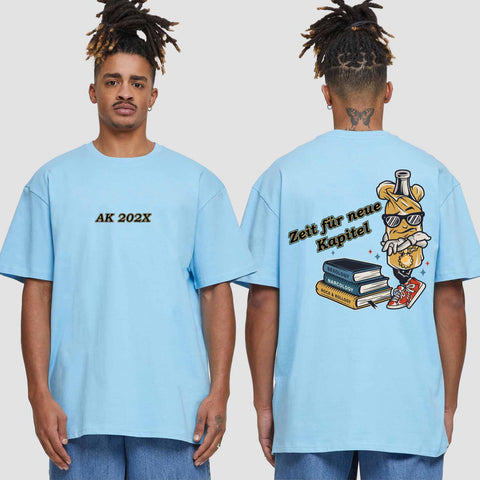 1057 "neue Kapitel" Abschluss Oversize T-Shirt beidseitig bedruckt