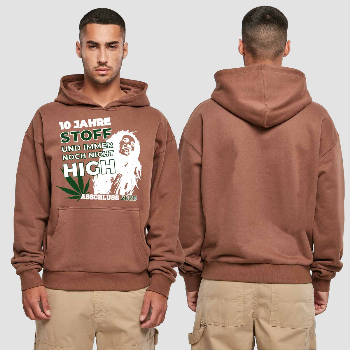 1030 "der Stoff" Abschluss Premium Oversize Hoodie einseitig bedruckt