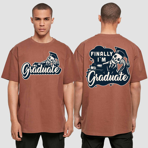 1059 "Finally" Abschluss Oversize T-Shirt beidseitig bedruckt