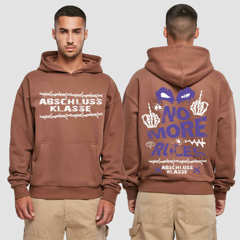 1051 "No more Rules" Abschluss Premium Oversize Hoodie beidseitig bedruckt
