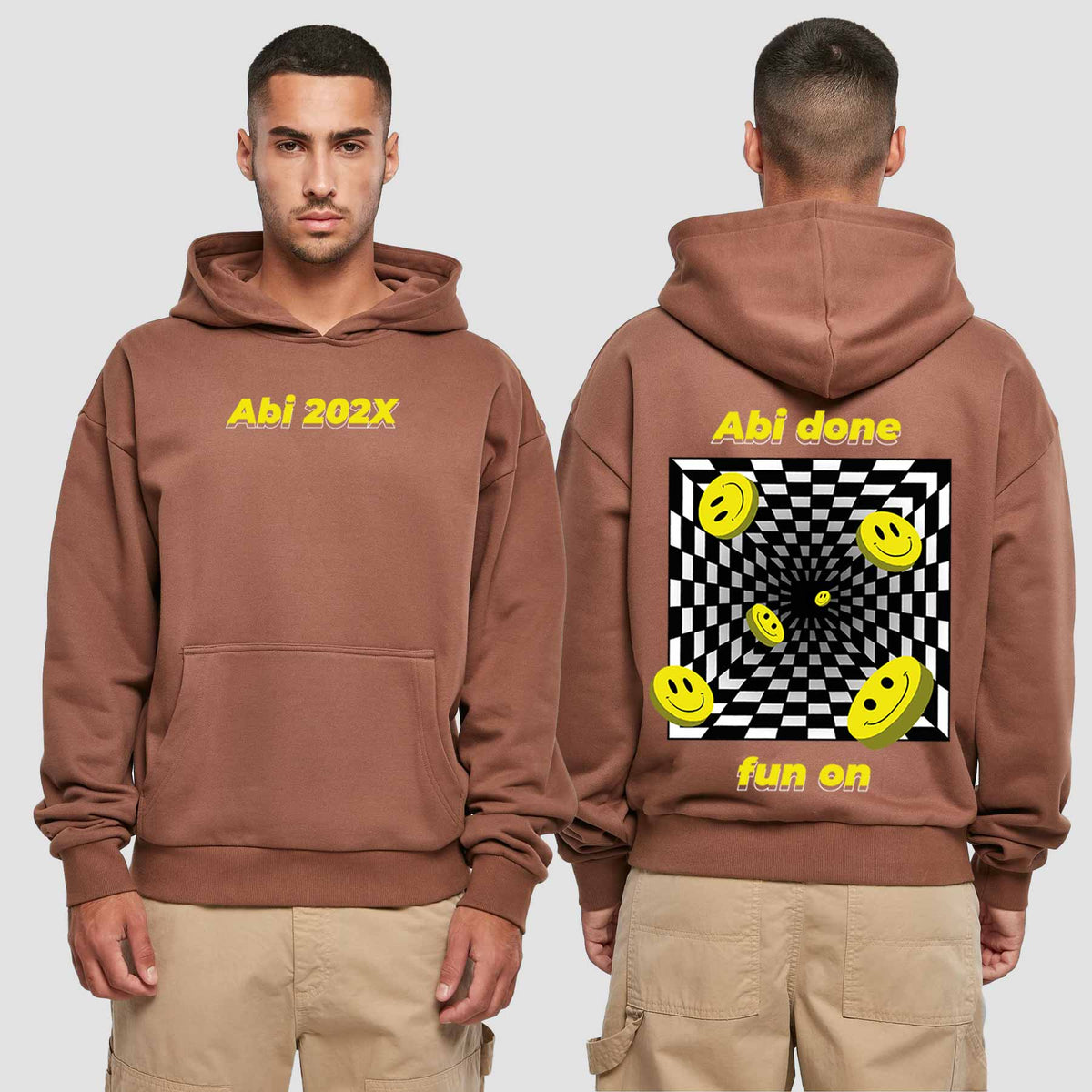 1054 "Abi done" Abi Premium Oversize Hoodie beidseitig bedruckt