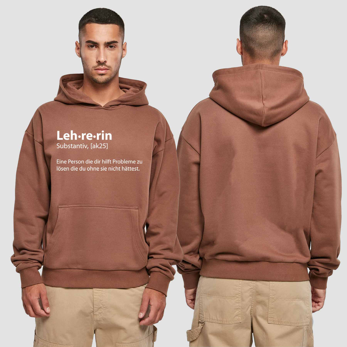 1050 "Definition Lehrerin" Abschluss Premium Oversize Hoodie einseitig bedruckt