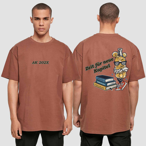 1057 "neue Kapitel" Abschluss Oversize T-Shirt beidseitig bedruckt