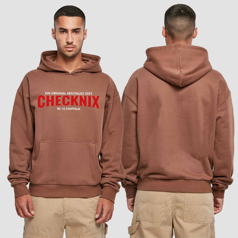 1029 "checknix" Abschluss Premium Oversize Hoodie einseitig bedruckt