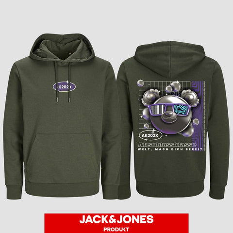1055 "Welt, mach dich bereit" Abschluss Hoodie by Jack&Jones beidseitig bedruckt