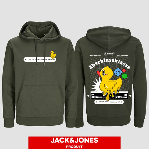 1053 "Ente gut, alles gut"  Abschluss Hoodie by Jack&Jones beidseitig bedruckt