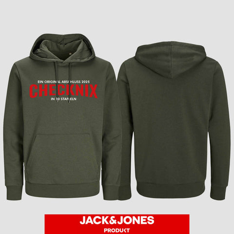 1029 "CHECKNIX" Abschluss Hoodie by Jack&Jones einseitig bedruckt