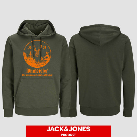 1004 "Abimeister" Abi Hoodie by Jack&Jones einseitig bedruckt