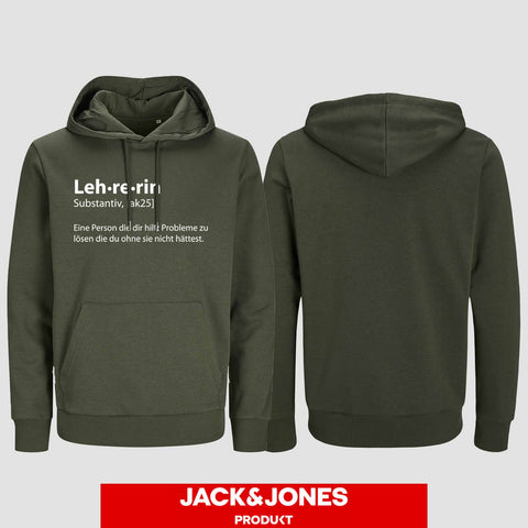 1050 "Definition Lehrerin" Abschluss Hoodie by Jack&Jones einseitig bedruckt