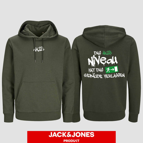 1035 "Das Niveau" Abschluss Hoodie by Jack&Jones beidseitig bedruckt