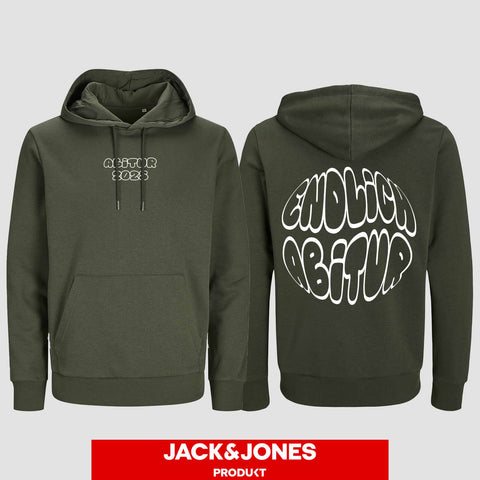 1037 "Endlich Abitur" Abi Hoodie by Jack&Jones beidseitig bedruckt