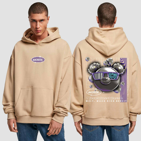 1055 "Welt, mach dich bereit" Abschluss Premium Oversize Hoodie beidseitig bedruckt