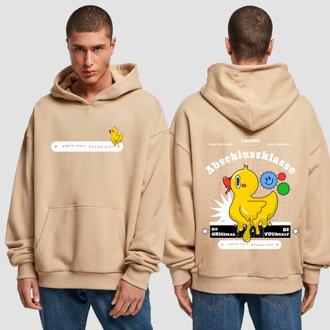 1053 "Ente gut, alles gut" Abschluss Premium Oversize Hoodie beidseitig bedruckt