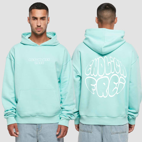 1036 "endlich Frei" Abschluss Premium Oversize Hoodie beidseitig bedruckt